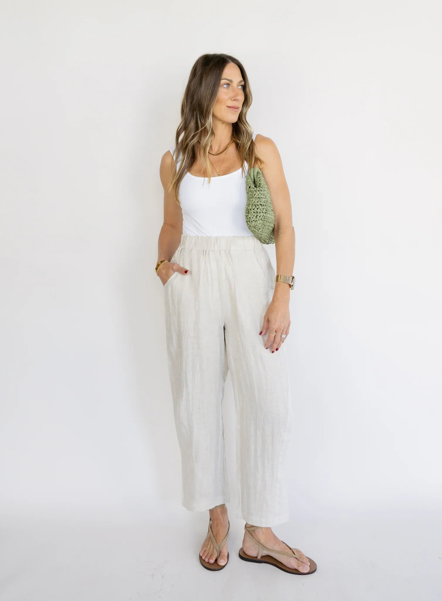Solen Linen Pants - Melange