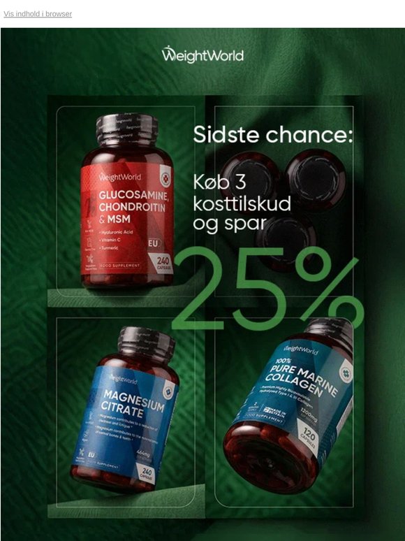 Sidste chance: Spar 25% på din ordre