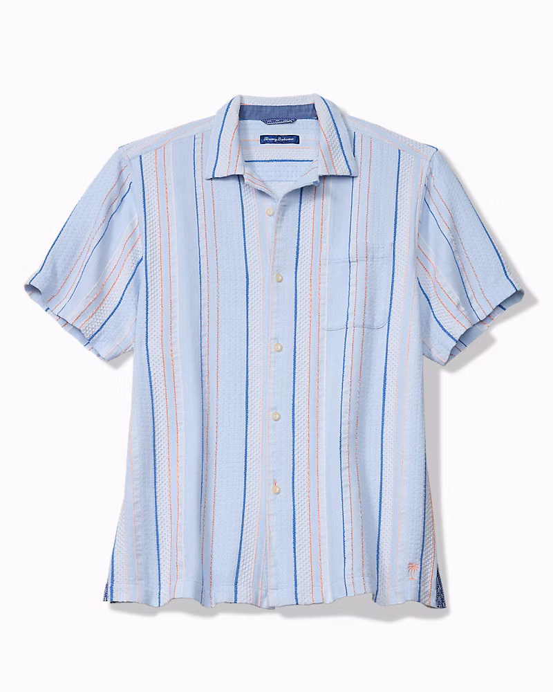 Image of Milano Stripe Cotton Camp Shirt