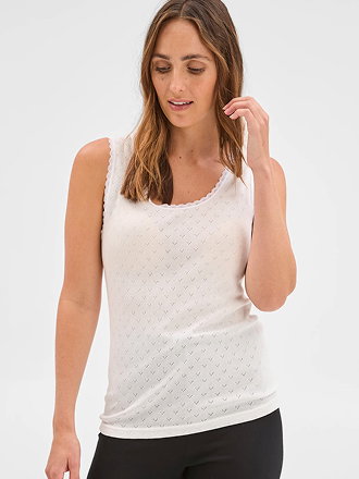 Pointelle knit thermal vest