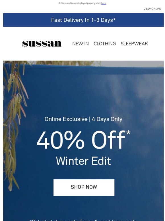 40% Off Winter Edit | Online Exclusive