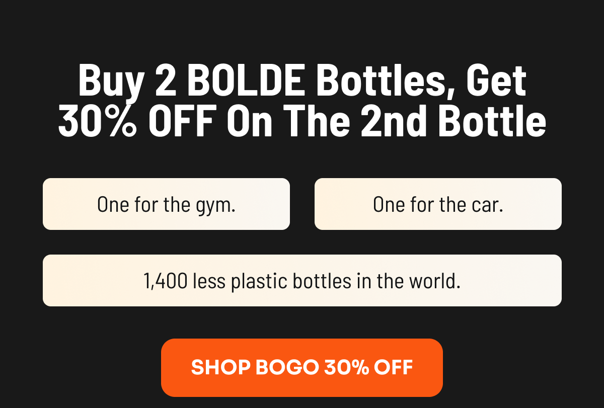 Buy 2 BOLDE bottles, get 30% OFF on the 2nd bottle