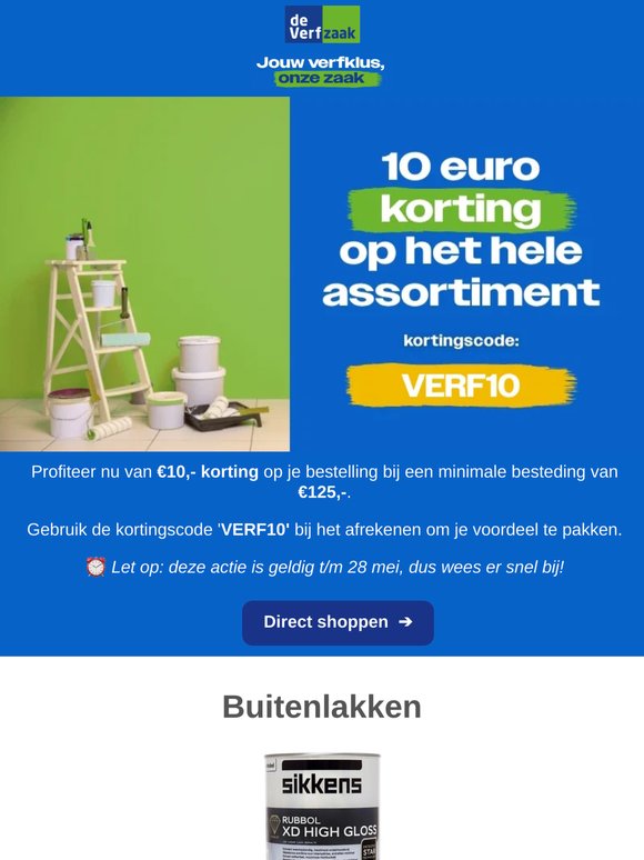 Pak nu die klus aan met €10,- extra korting! 💰️