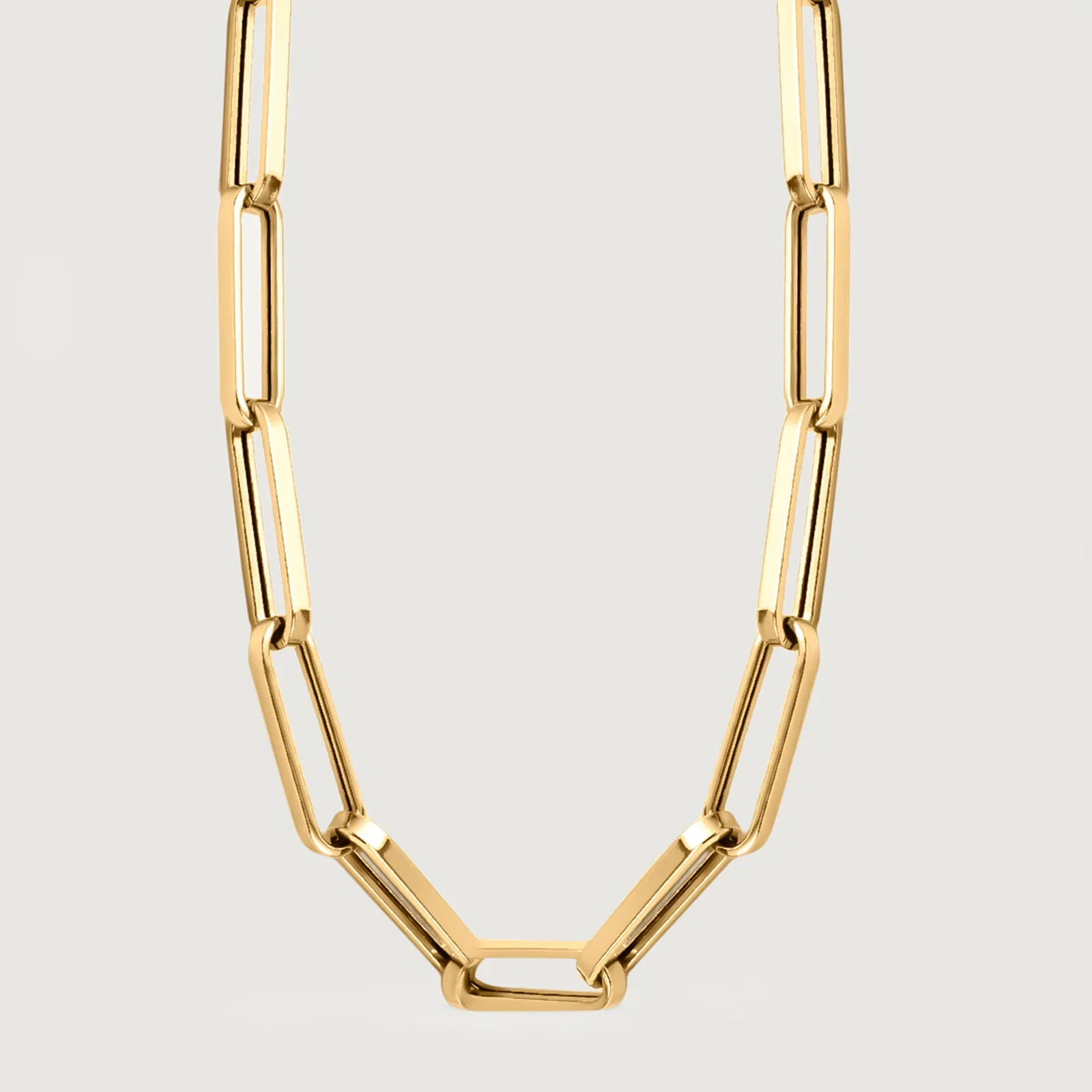 Image of Gold Essential Paperclip Necklace in 14K Yellow Gold