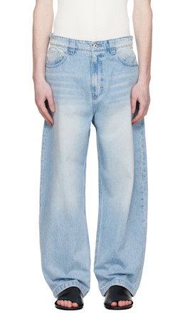 Blue Washed Baggy Fit Jeans - COOR