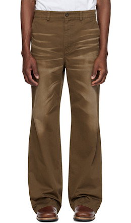 Brown Blues Flare Chino Trousers - MMIC