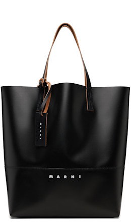 Black 'Marni Tag' Open Shopper Tote - Marni