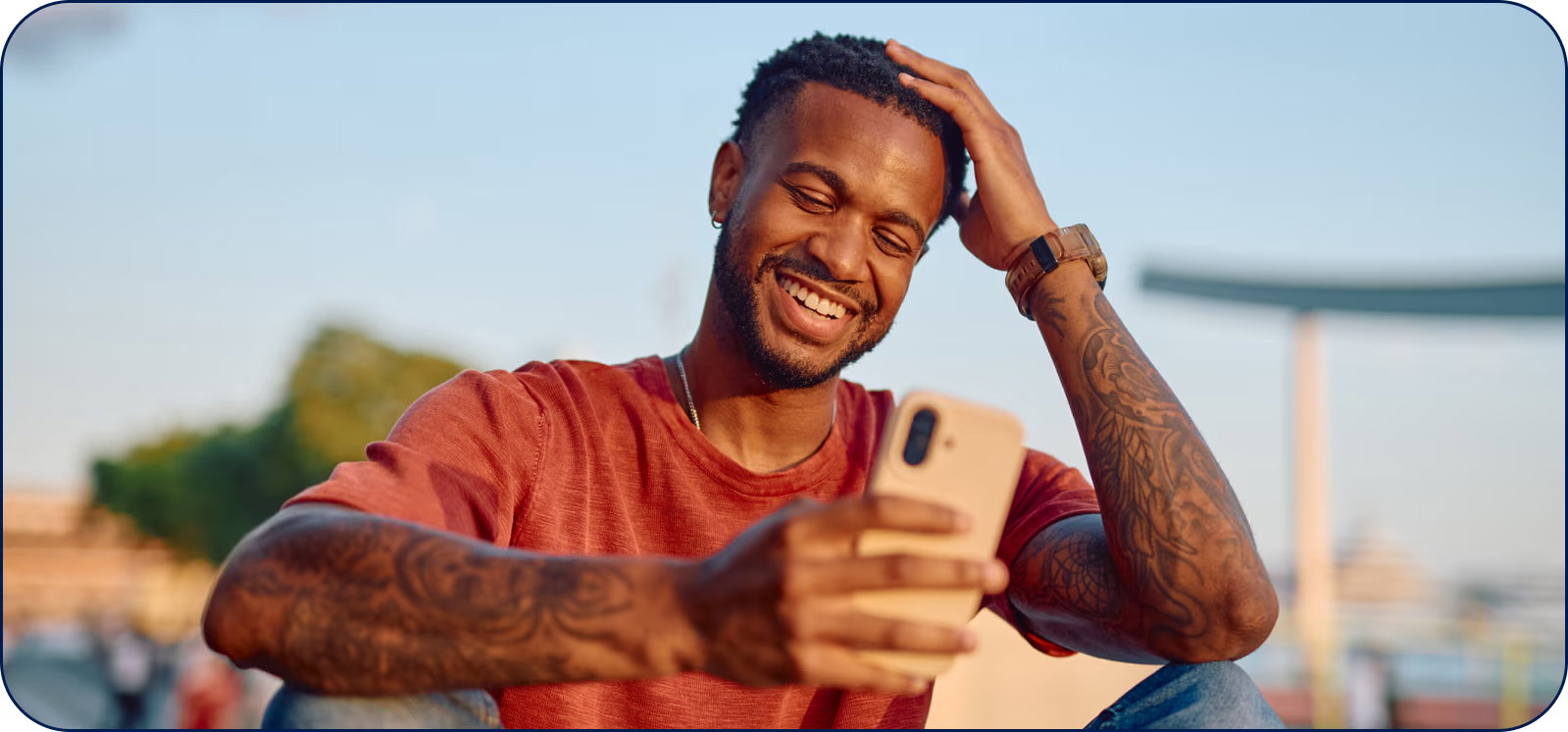 A man seeing mobile