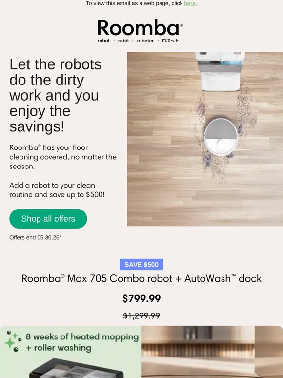 Clean - up with these savings up to $500 off!