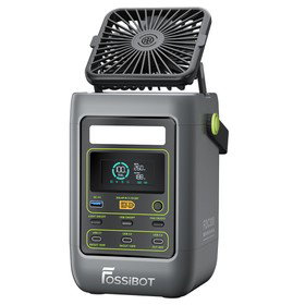 FOSSiBOT FDC300 Portable Power Station, 288Wh LiFePO4 Battery, Dual 140W USB-C High Power Output, Fast Charging via USB-C/Solar/Car, QC3.0 USB-A Port, XT60 Car & Solar Input, Built-in Cooling Fan, Smart HD Display