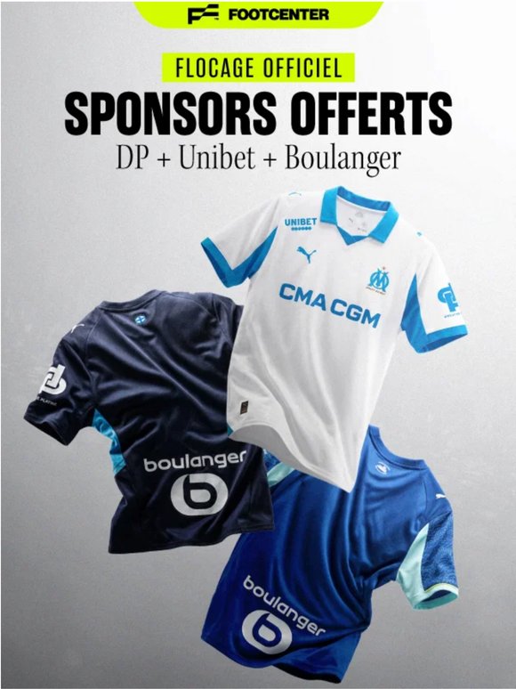 Sponsors offerts sur les maillots de match OM