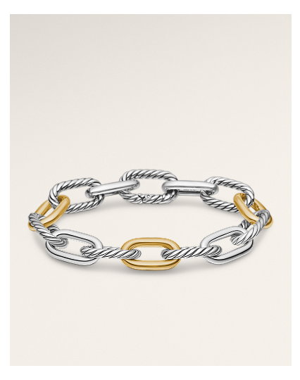 DY Madison® Chain Bracelet Sterling Silver with 18K Yellow Gold, 11mm