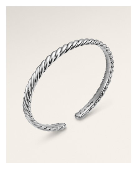 Sculpted Cable Flex Bracelet Sterling Silver, 5mm