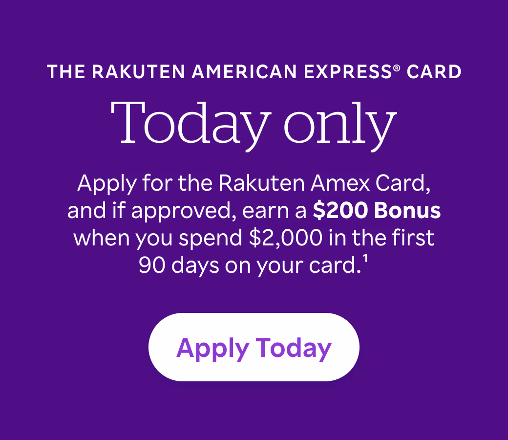 Earn $200 bonus when you spend $2000 on your Rakuten Card in the first 90 days