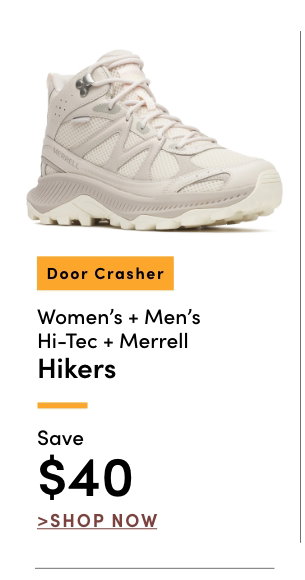 Door Crasher Women's + Men's Hi-tec & Merrell Hikers Save $40
