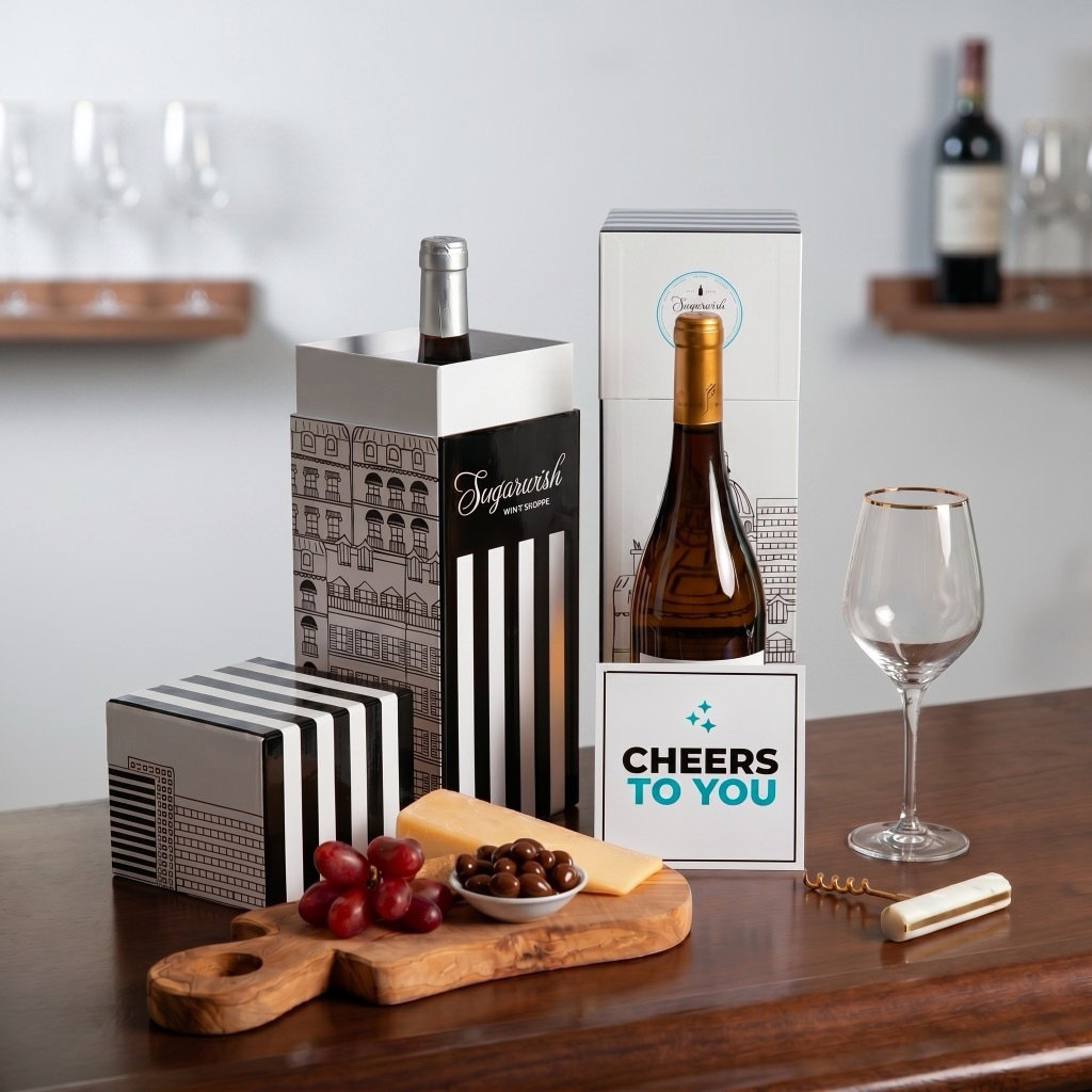 Cheers to You card with Wine Gift