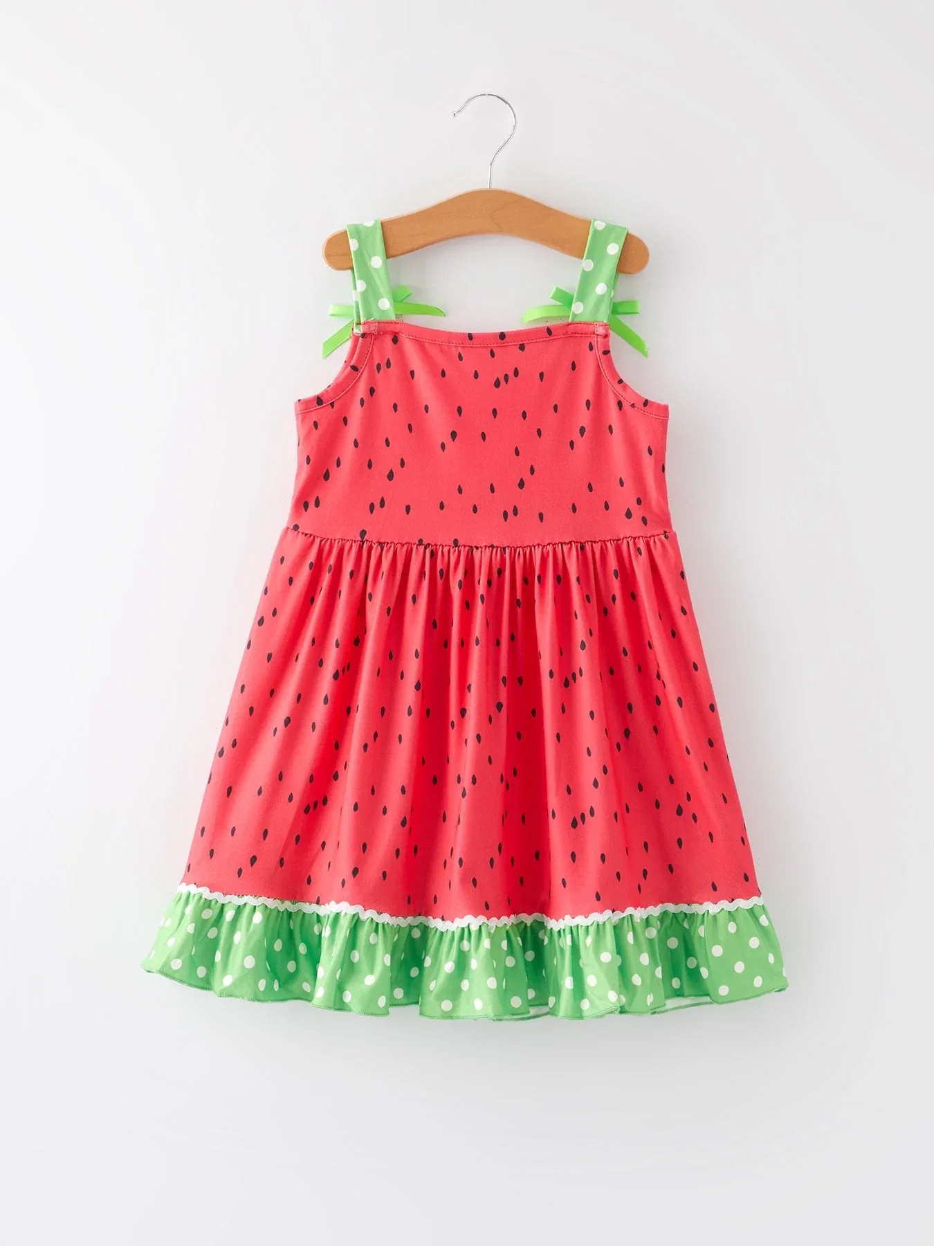 Image of Girls Spring and Summer Watermelon Suspender Dress