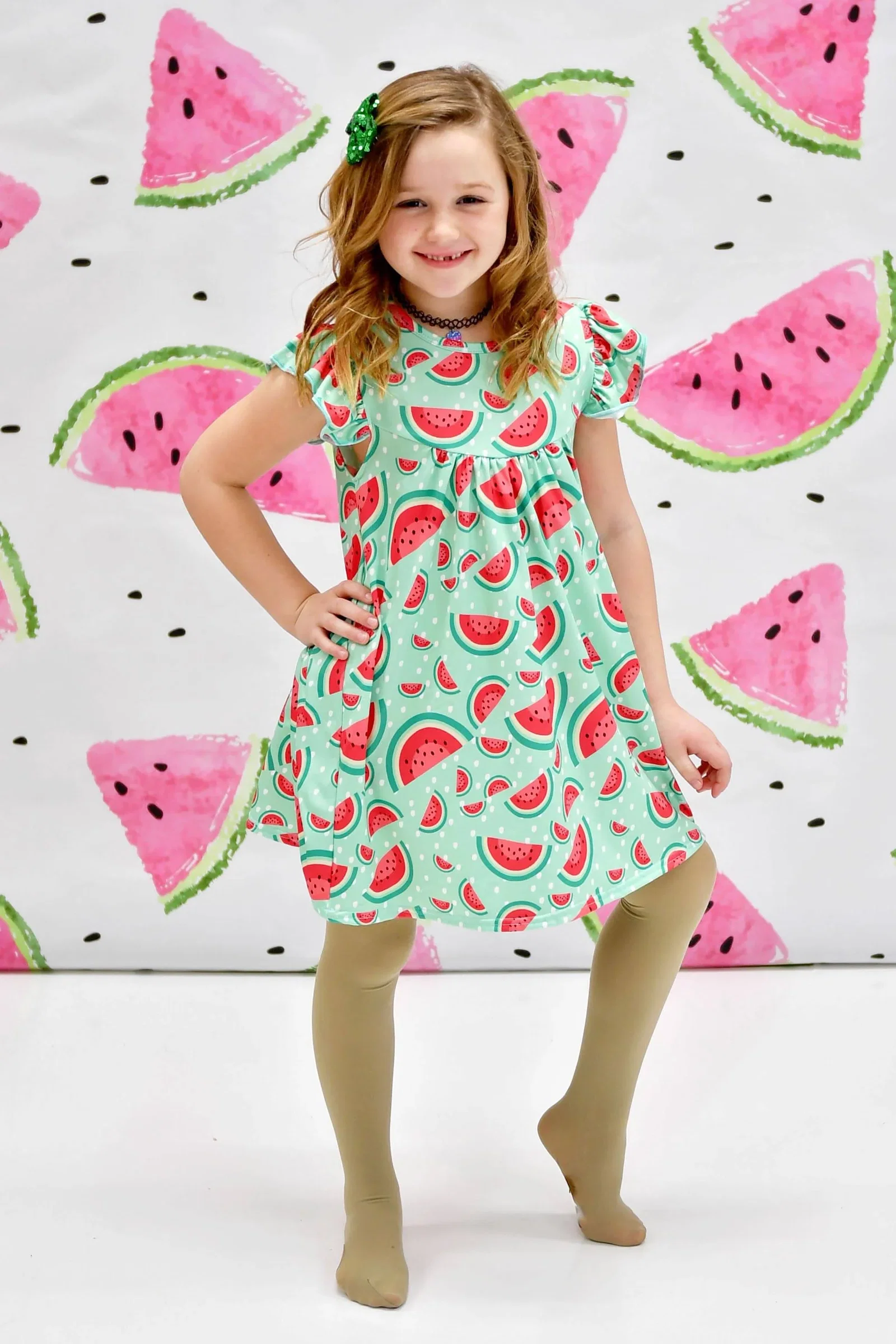 Image of Watermelon Milk Silk Flutter Dress