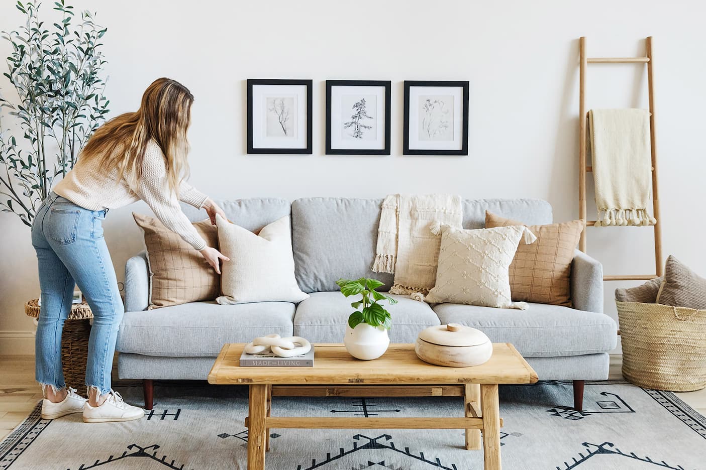 Properly displayed framed art in a bright room