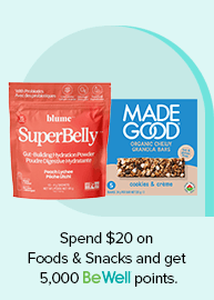 Spend $20 on Foods & Snacks and get 5,000 points