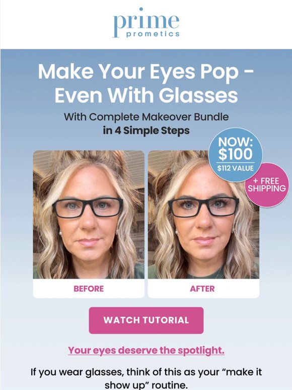 Make your eyes pop - even with glasses!