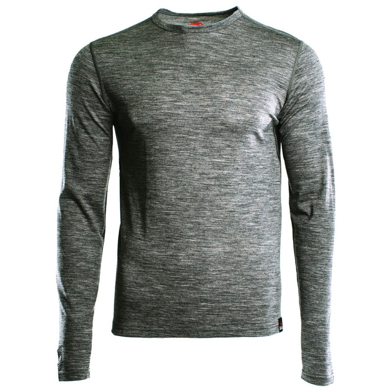 Mens Merino 180 Long Sleeve Crew (Charcoal)