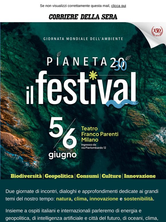 Hai programmi per il pianeta? Noi sì, scoprili il 5 giugno a Milano con il Festival di Pianeta 2030
