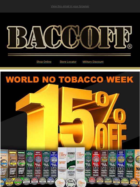 World No Tobacco Week SALE