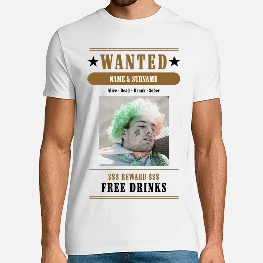 T-shirt maglietta addio al celibato - wanted nome foto personalizzata | tostadora