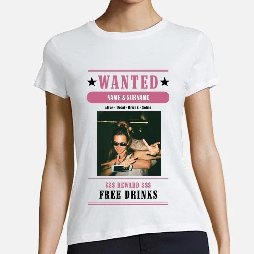Maglietta addio al nubilato - wanted nome foto personalizzata | tostadora