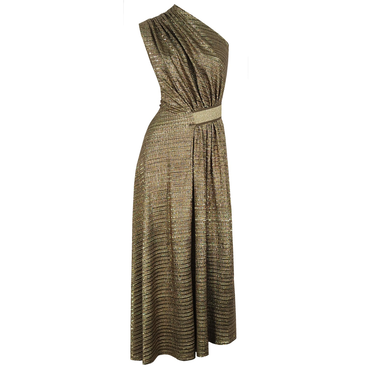 Primrose Path Antique Gold One Shoulder Dress