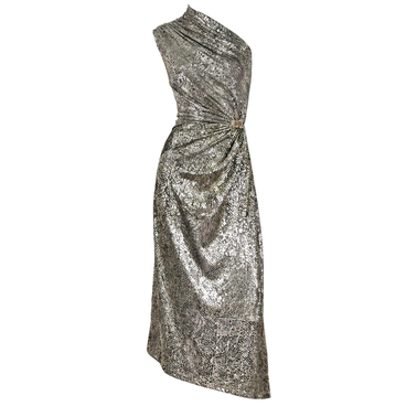 Promise To Keep Gold Metallic Snakeskin Dress