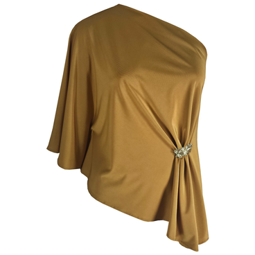 P's And Q's Ochre Gold One Shoulder Top