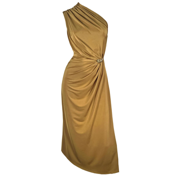 Pewter Moon Ochre Gold One Shoulder Dress