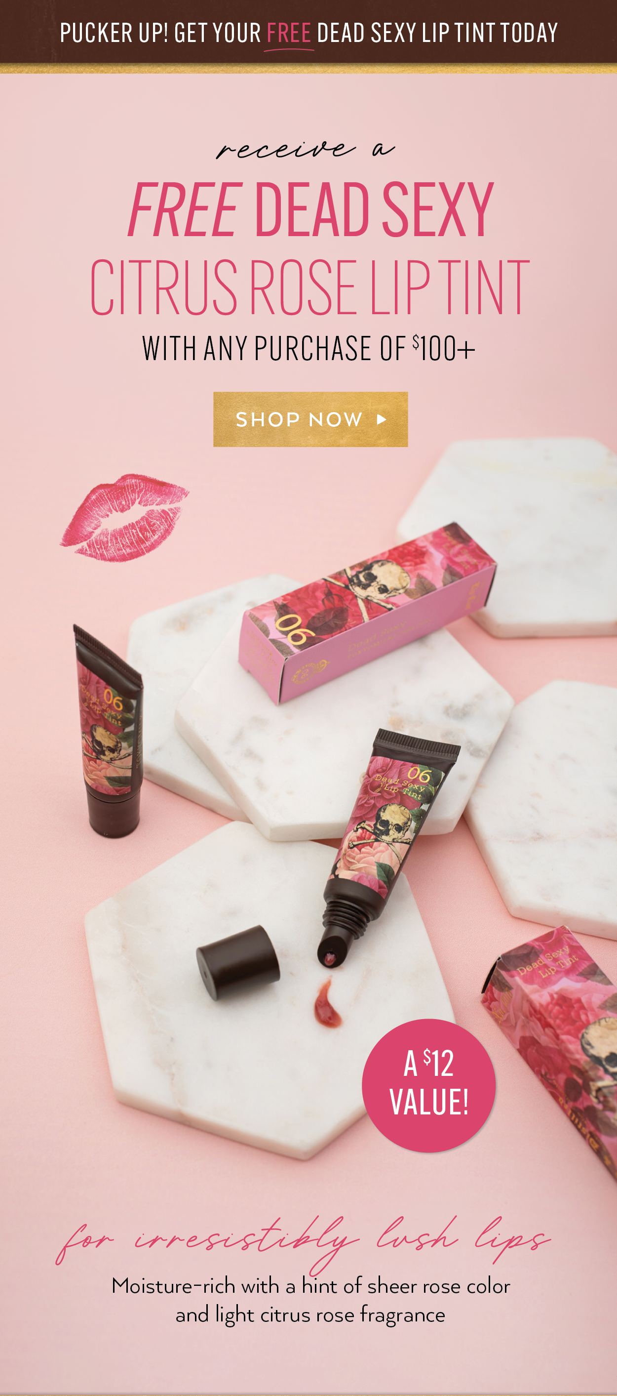Free Dead Sexy Citrus Rose Lip Tint 