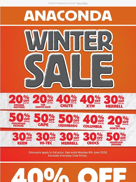 40% Of Snow Gear by Chute