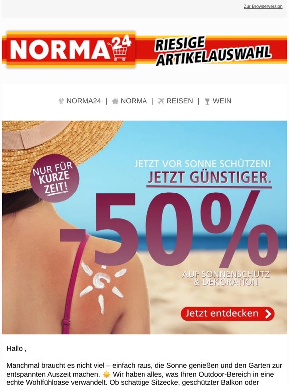 ⛱️ Endlich Schatten – jetzt -50% auf Sonnenschutz!