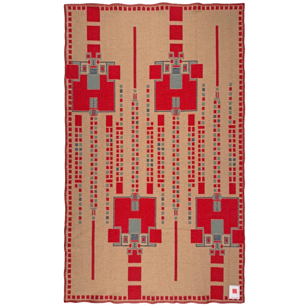 Image of Frank Lloyd Wright Hollyhock House Rug Wool Throw