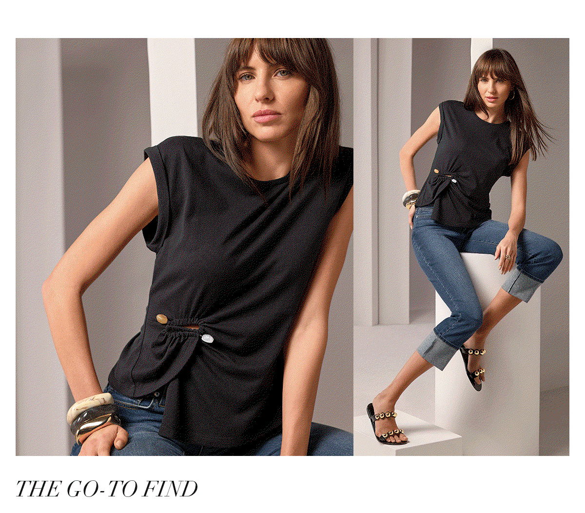 T Shirt with Waist Trim Detail