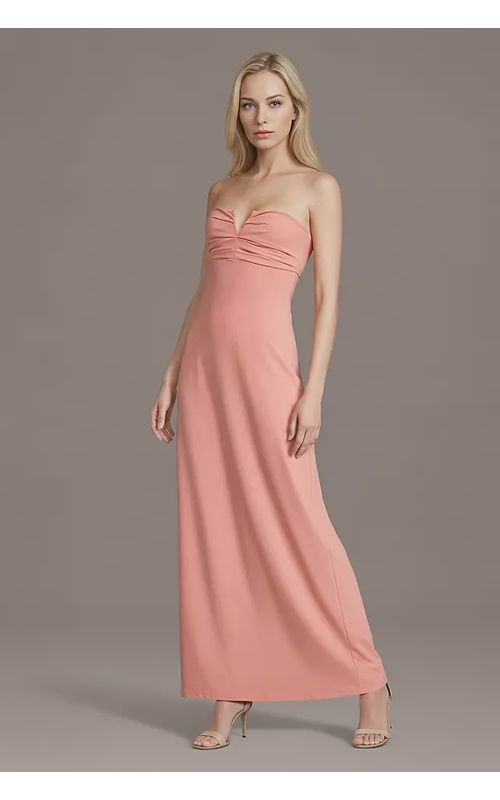 Strapless Jersey Ankle Length A-Line Dress