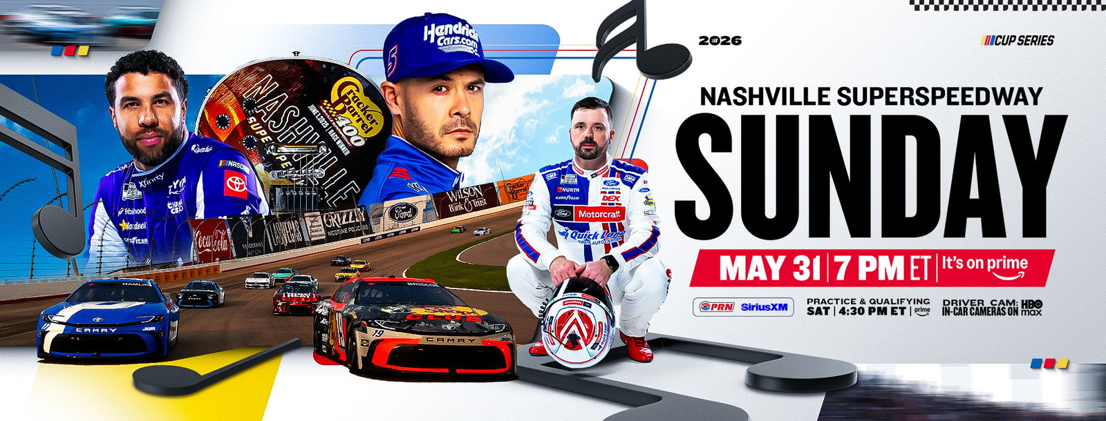 Cracker Barrel 400 | MAY 31 | 7:00 PM ET | Prime, PRN , SiriusXM, HBO Max