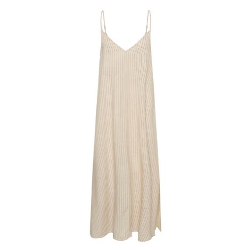 JannieMW Kjole, Oatmeal W. Black Stripe