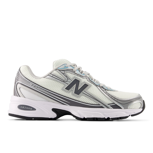 740 Sneakers, White/Silver Metallic
