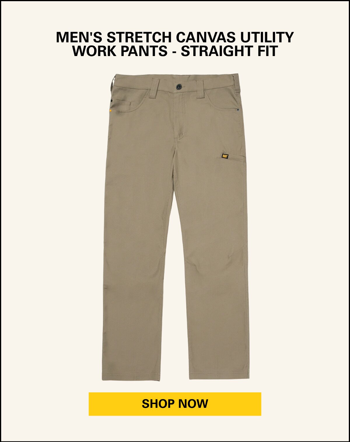 MEN'S STRETCH CANVAS UTILITY WORK PANTS - STRAIGHT FIT