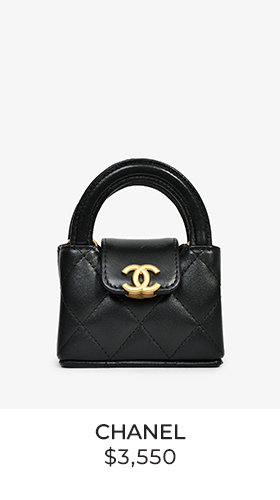 Pre-Loved Chanel™ Black 2022+ Lambskin Quilted CC Kelly Bag Charm