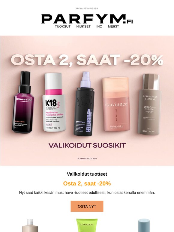 Kaikki suosikkisi: osta 2, saat -20%