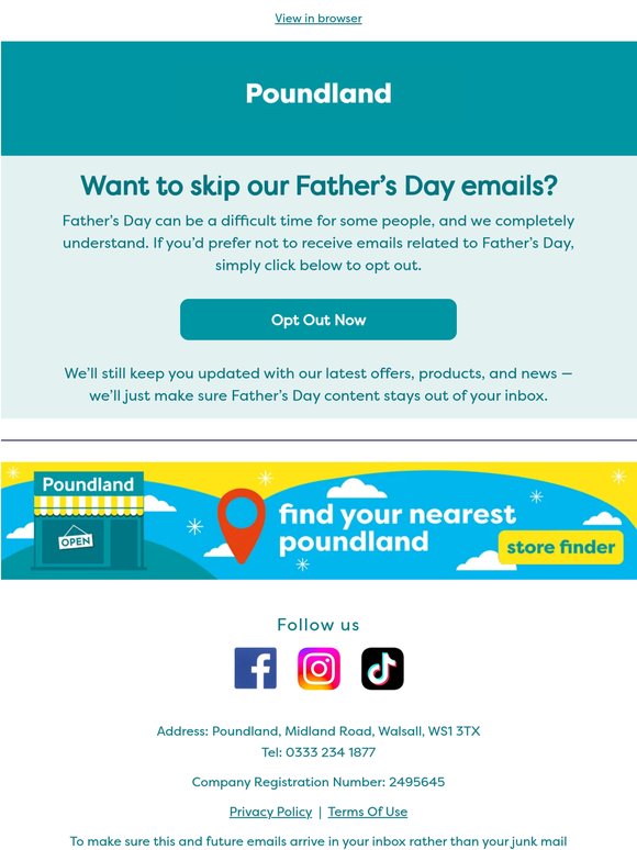 Want to opt out of Father's Day emails?