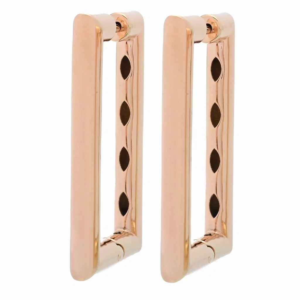 Image of Toscana Italiana 18K Gold Plated Hinged Paperclip Hoop Earrings