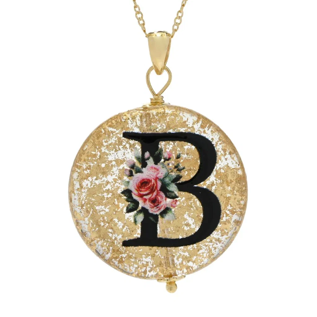 Image of Il Murano 18K Gold Plated Murano Glass Initial Pendant