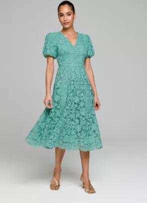Kaleidoscope Sage Embroidered Midi Dress